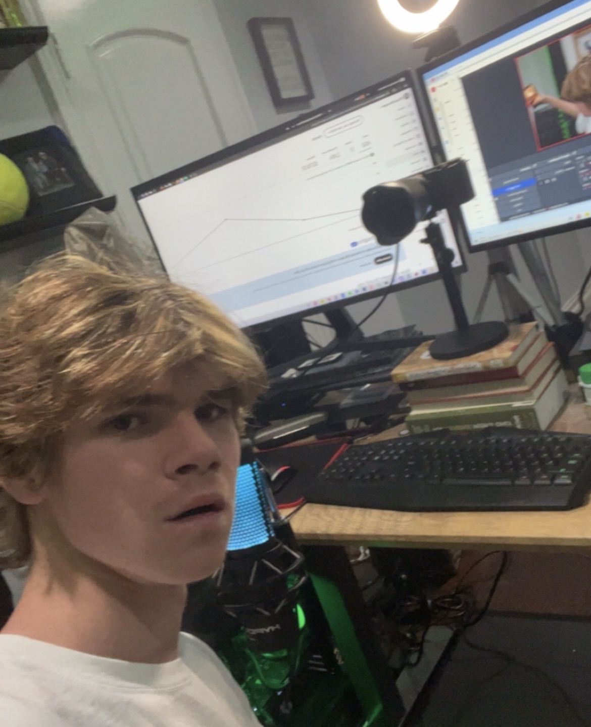 Archive photo of London's 2023 editing and recording setup